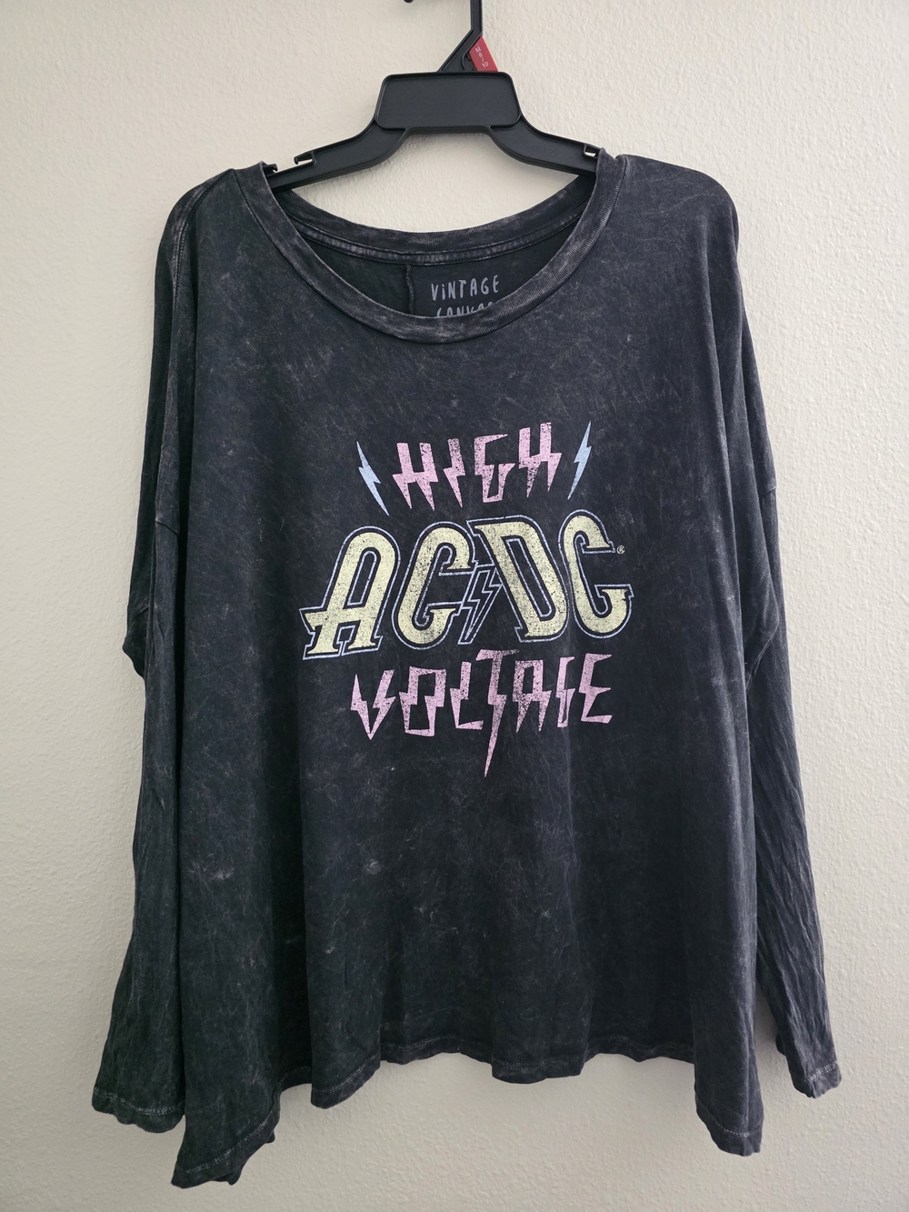 Vintage Canvas Black Tee with Light Gray Print